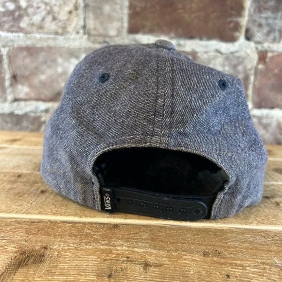 Vans Off The Wall Unisex Cap Genuine Snapback Embroidered Logo Gray Denim OS - Picture 5 of 8